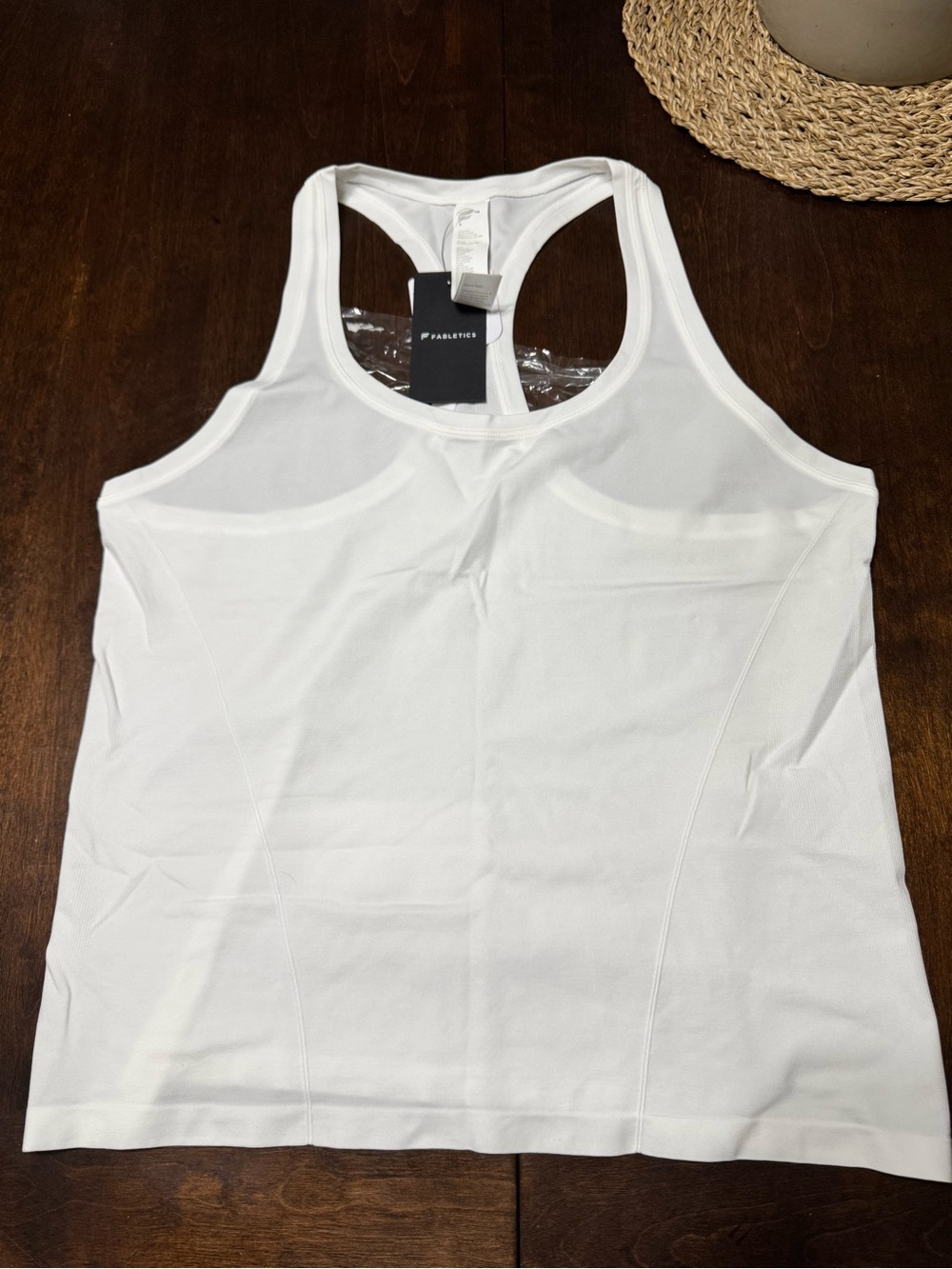 Fabletics Feather Tech+ Racerback Tank White XL NWT